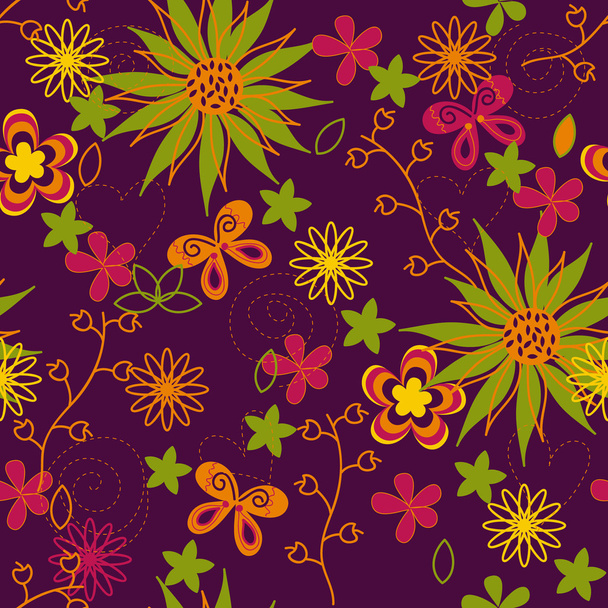 Vector seamless floral background - Vector, afbeelding