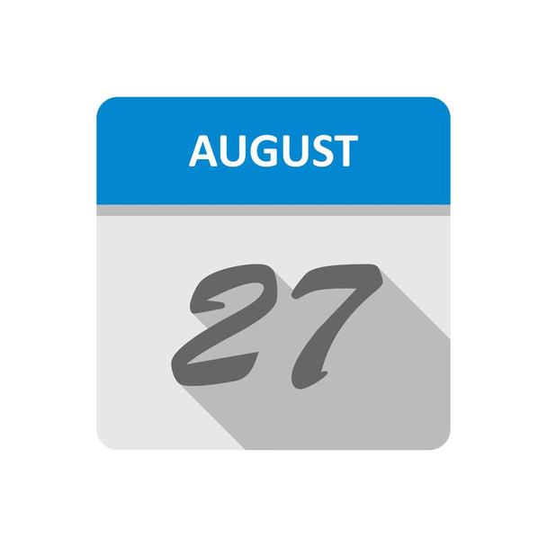 27th Αυγούστου ημερομηνία σε ημερολόγιο μίας ημέρας - Φωτογραφία, εικόνα