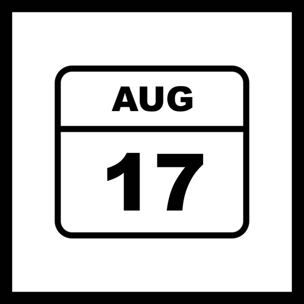 Дата 17 августа в календаре одного дня
 - Фото, изображение