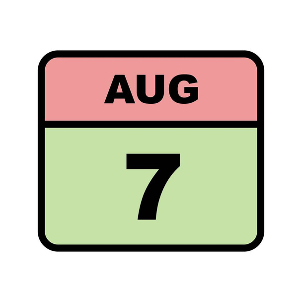 1 日カレンダーの 8 月 7 日の日付 - 写真・画像