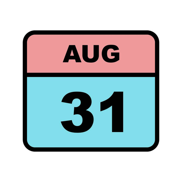 8 月 31 日の日付 1 日カレンダー - 写真・画像