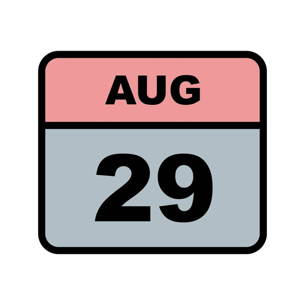 29 de agosto Fecha en un calendario de un solo día
 - Foto, imagen