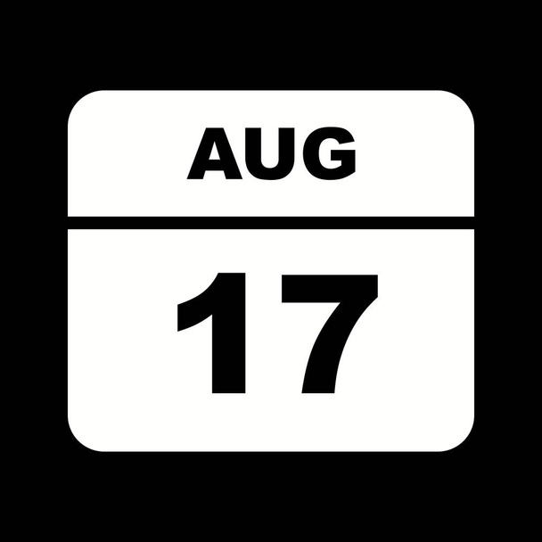 August 17th Date on a Single Day Calendar - Photo, Image