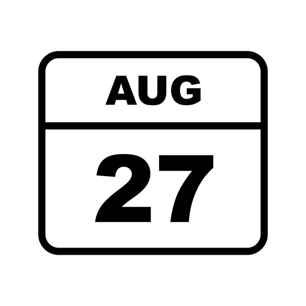 8 月 27 日の単日カレンダーの日付 - 写真・画像