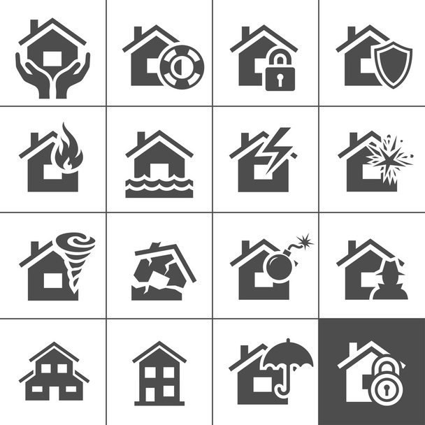 Icone di assicurazione di proprietà
 - Vettoriali, immagini