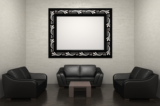 Room with sofa and picture frame - Photo, Image