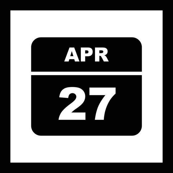 April 27th Date on a Single Day Calendar - Photo, Image