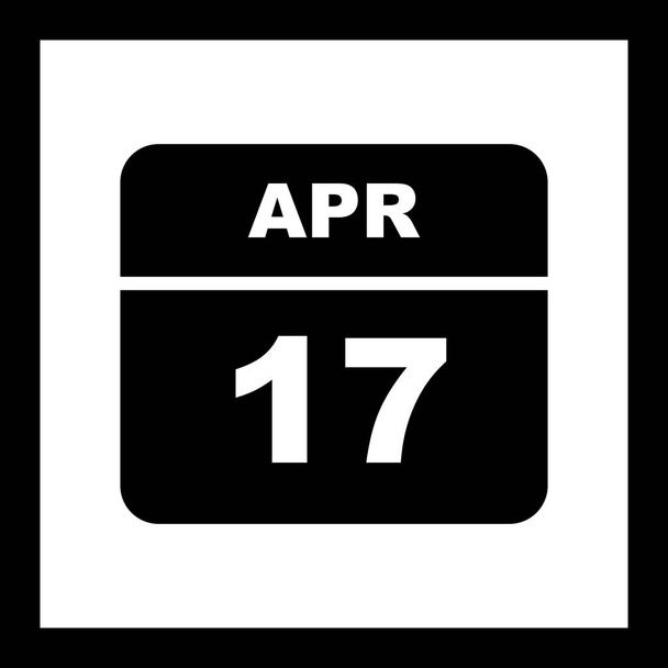 17 de abril Data em um calendário único dia
 - Foto, Imagem