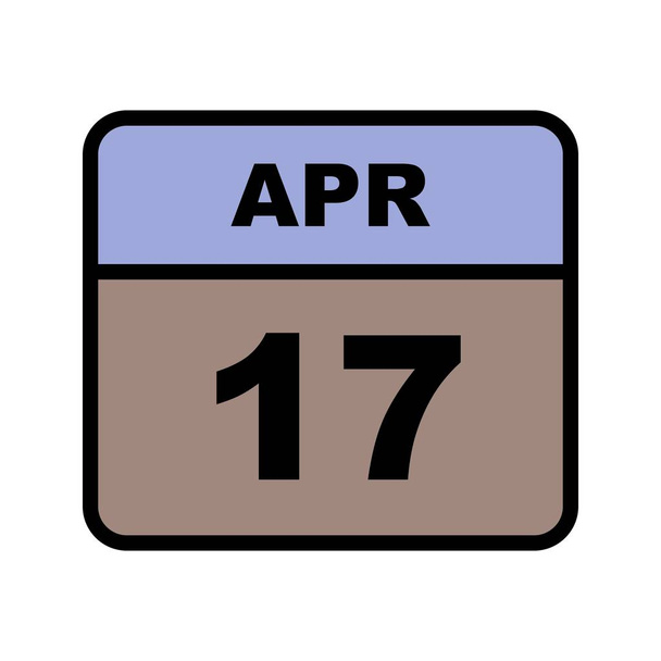 17 avril Date sur un calendrier d'un seul jour
 - Photo, image