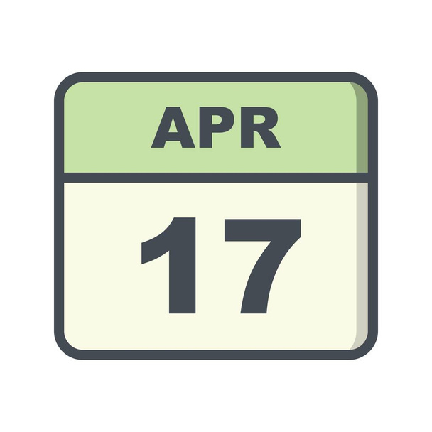17 kwietnia Data w kalendarzu jednodniowe - Zdjęcie, obraz