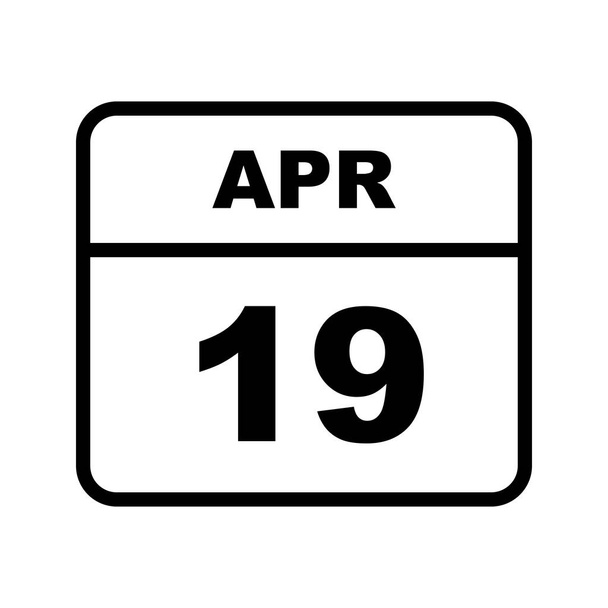 19. April Datum an einem einzigen Tag - Foto, Bild
