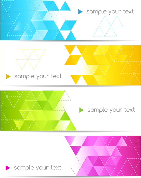 Set of abstract banner with square shapes - Vektor, kép