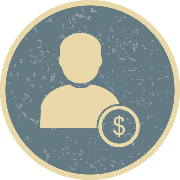 Dólar da ilustração com ícone do homem
 - Foto, Imagem