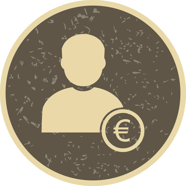 Man Icon ile İllüstrasyon Euro - Fotoğraf, Görsel