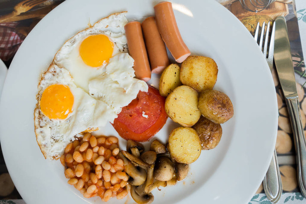 Anglická snídaně na talíři - Fotografie, Obrázek