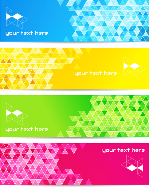 Set of abstract banner with square shapes - Vecteur, image