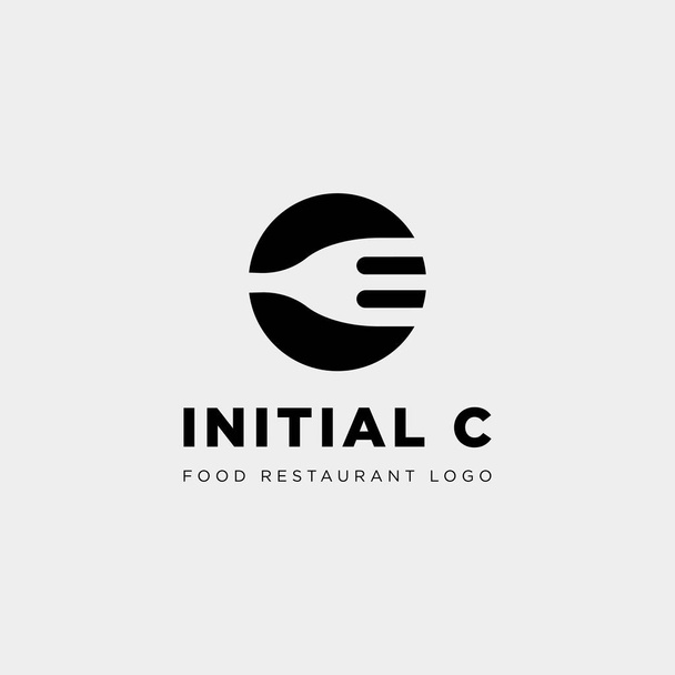 initial C food equipment simple logo template vector icon abstract - Vector, Image