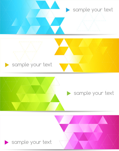 Set of abstract banner with square shapes - Вектор,изображение