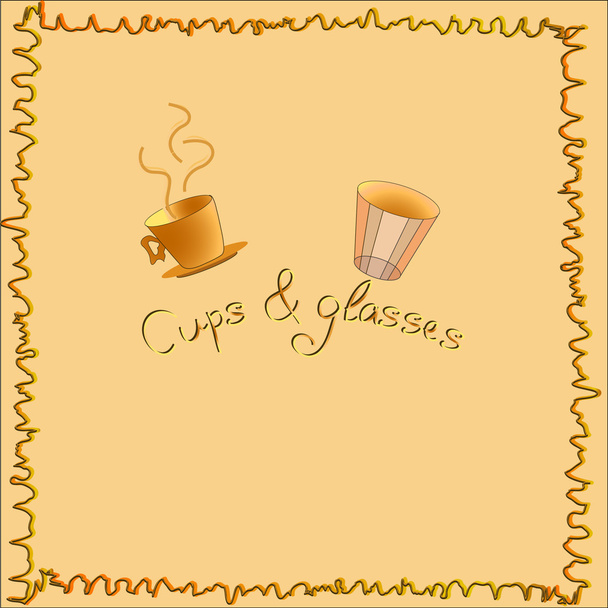 Cup and glass - Vector, Image