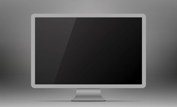 Silver monitor. - Vector, Image
