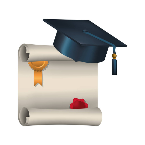 odstupňování klobouček s diplomem - Vektor, obrázek
