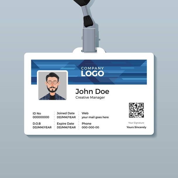 Modello di carta d'identità aziendale con sfondo astratto tecnologia blu
 - Vettoriali, immagini