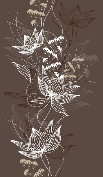 シームレスなベクトルの背景、花、花のパターンを持つテクスチャー - ベクター画像