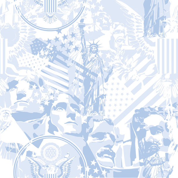 Symbols of the USA. Seamless pattern. - Vector, Image