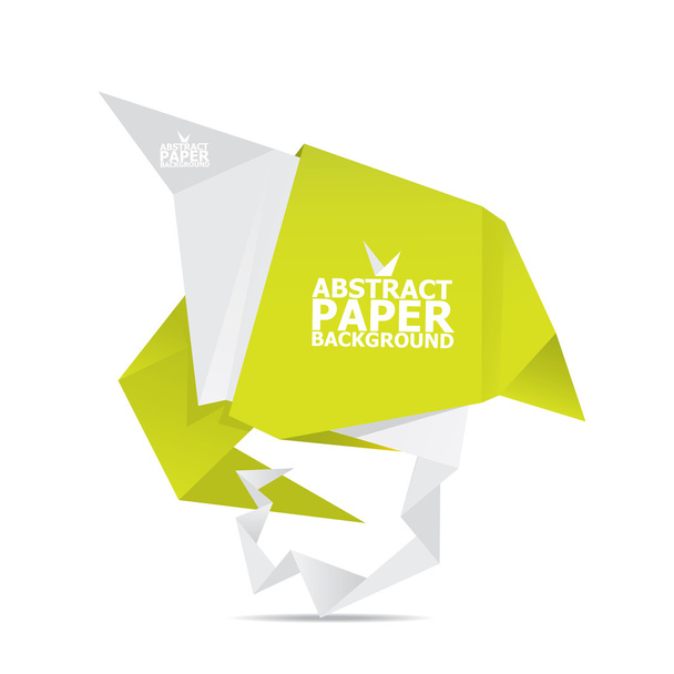 Abstract white and green paper origami background. - Wektor, obraz