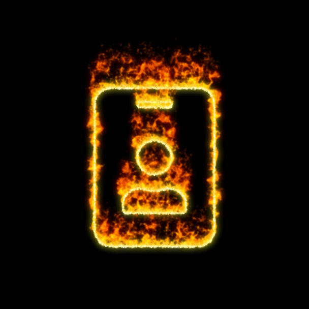 シンボルIDバッジは赤い火で燃える  - 写真・画像