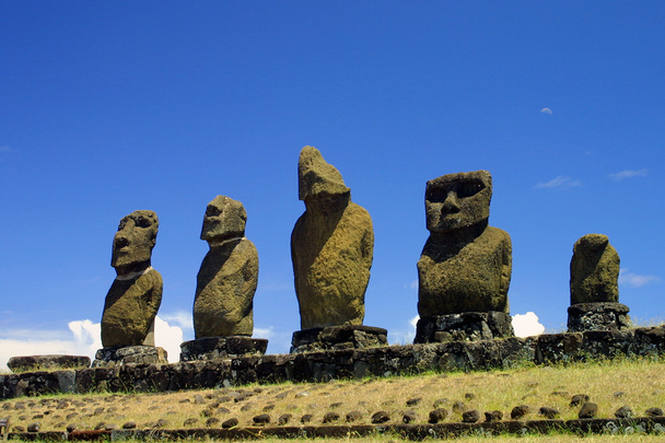 Moais at Easter island, Pacific. - Photo, Image
