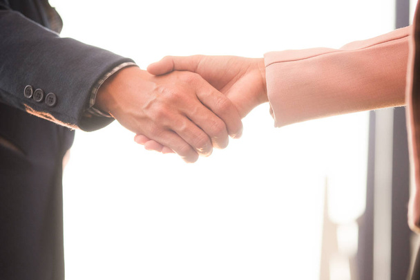 Successful businessmen handshaking after good deal.  - Zdjęcie, obraz