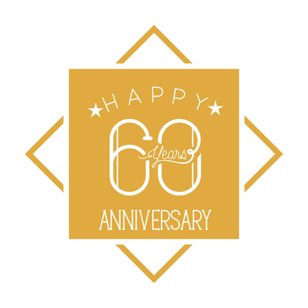 número 60 para el icono de la tarjeta de celebración aniversario
 - Vector, imagen