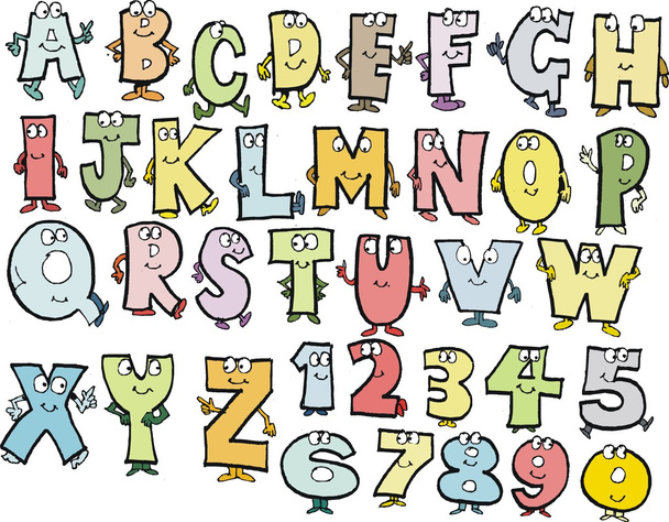 Cartoon alphabet characters vector - Vector, Image