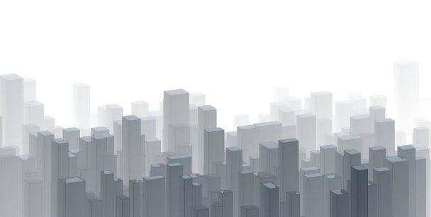 Panorama Cityscape schets. Schets van de architectuur-3D illustratie - Foto, afbeelding