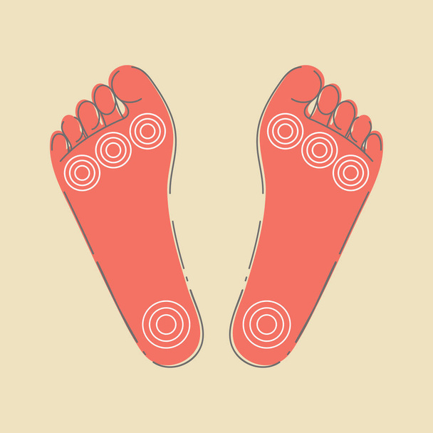 calloused feet flat icon - Vecteur, image
