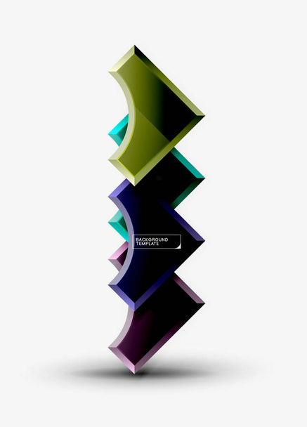 Geometrical 3d shapes background - Vektori, kuva