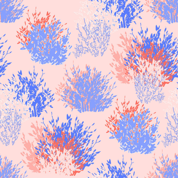 Abstract graphic seamless pattern of bushes - Vektor, obrázek
