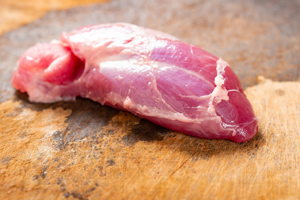 raw pork on chop board - Photo, Image