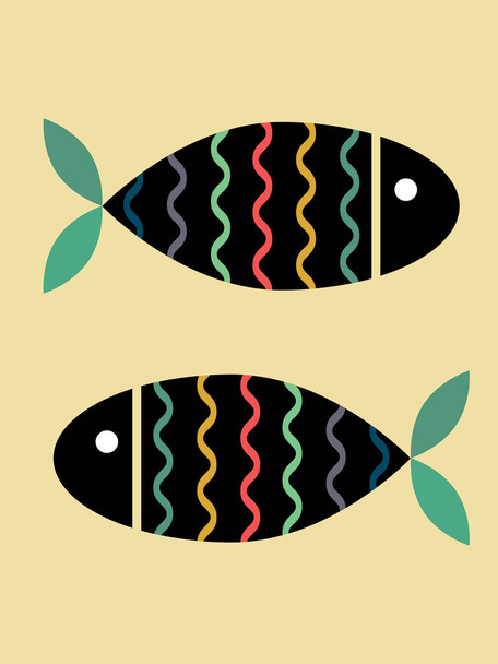 Fish on a light background - Vecteur, image