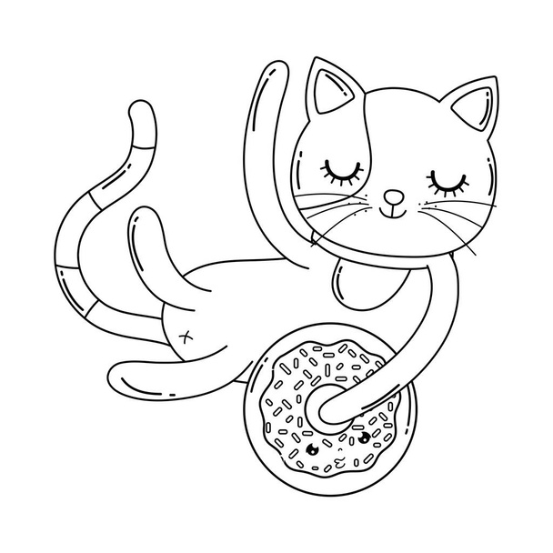 söpö kissa donitsi
 - Vektori, kuva