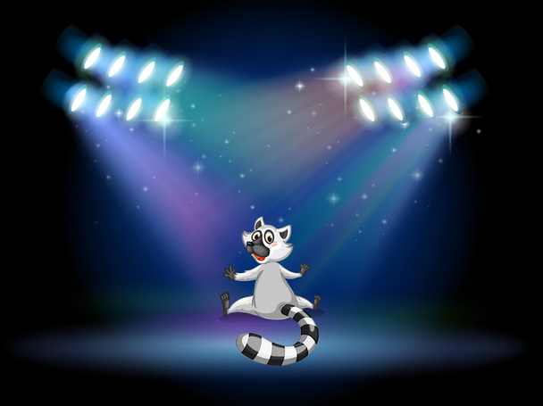 ein Lemur in der Mitte der Bühne - Vektor, Bild