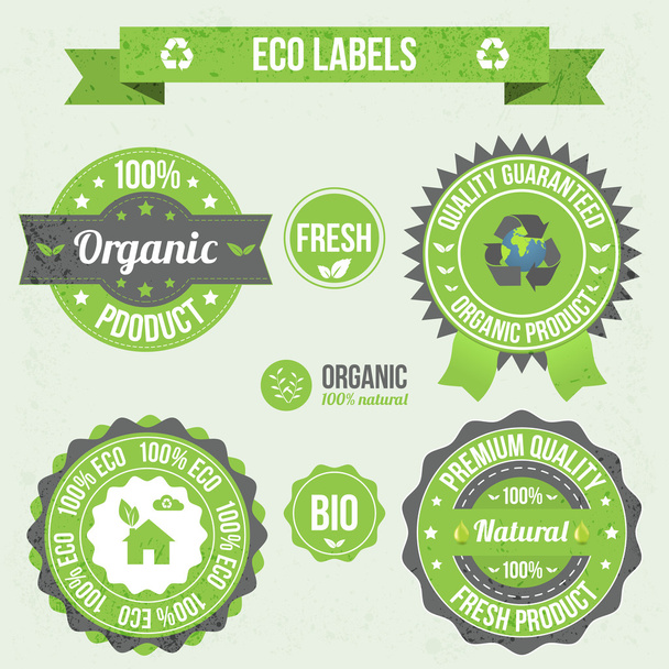 Eco labels with retro vintage design. - Vector, Image