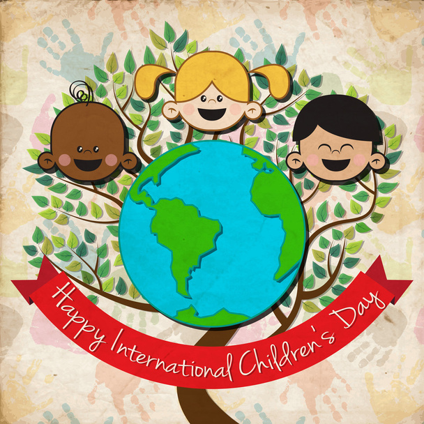 Vector background for international children day - Vector, Image