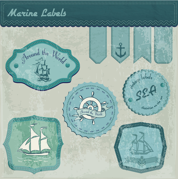 Vintage marine labels vector illustration   - Vector, Image