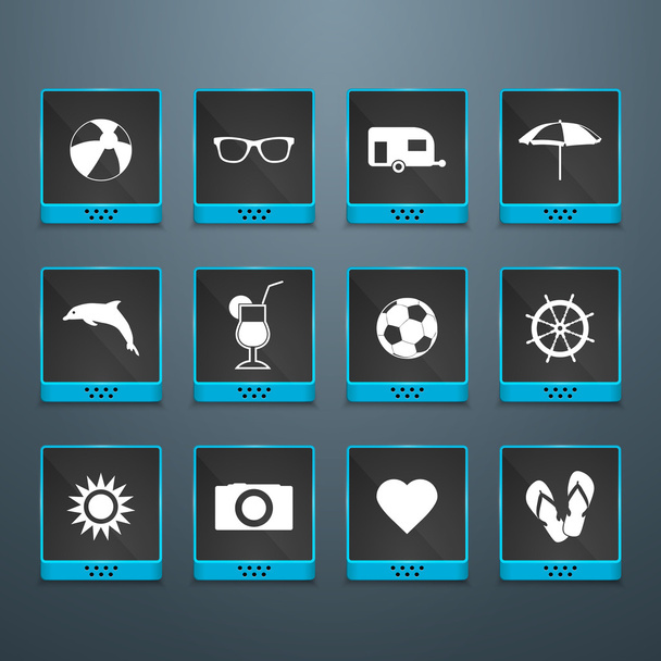 Summer icons vector illustration   - Vector, Image