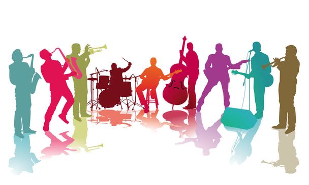 Музична група в яскравих кольорах
 - Фото, зображення