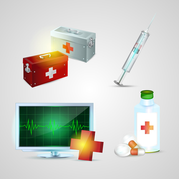 Medizin-Symbole setzen Vektor-Illustration   - Vektor, Bild
