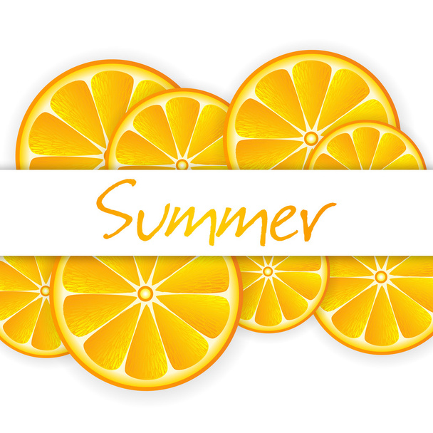 Summer background with oranges - Vector, Image