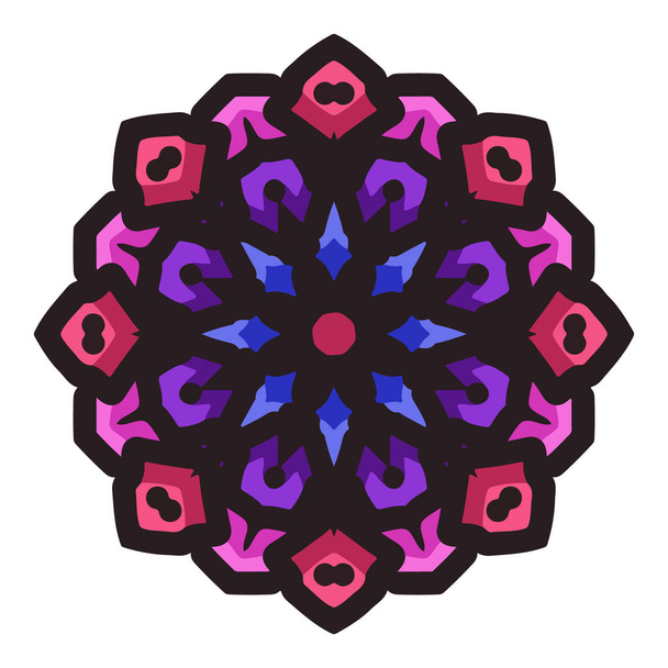 farbenfrohe Mandala-Kunst mit floralen Motiven. Mandala Vintage Art Stil - Vektor, Bild